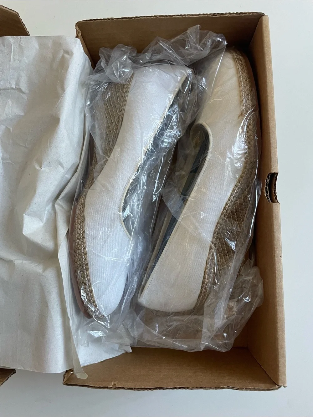 Cream Espadrille Wedge Ballet Flats for Women